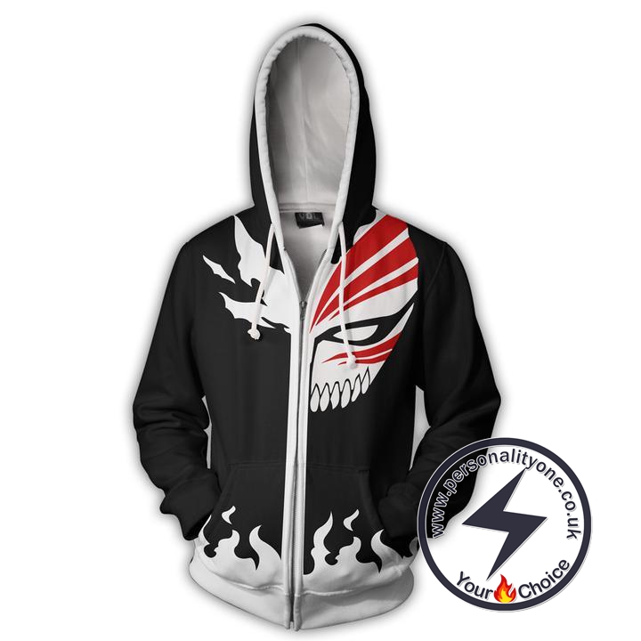 Bleach Kurosaki Ichigo Hollow Zip Up Hoodie Jacket